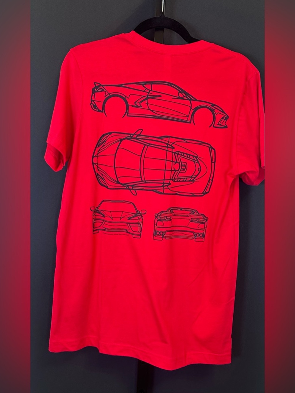 #207- NEW Men's Corvette Engineer Red Graphic Short Sleeve Tee - Picture 6 of 7